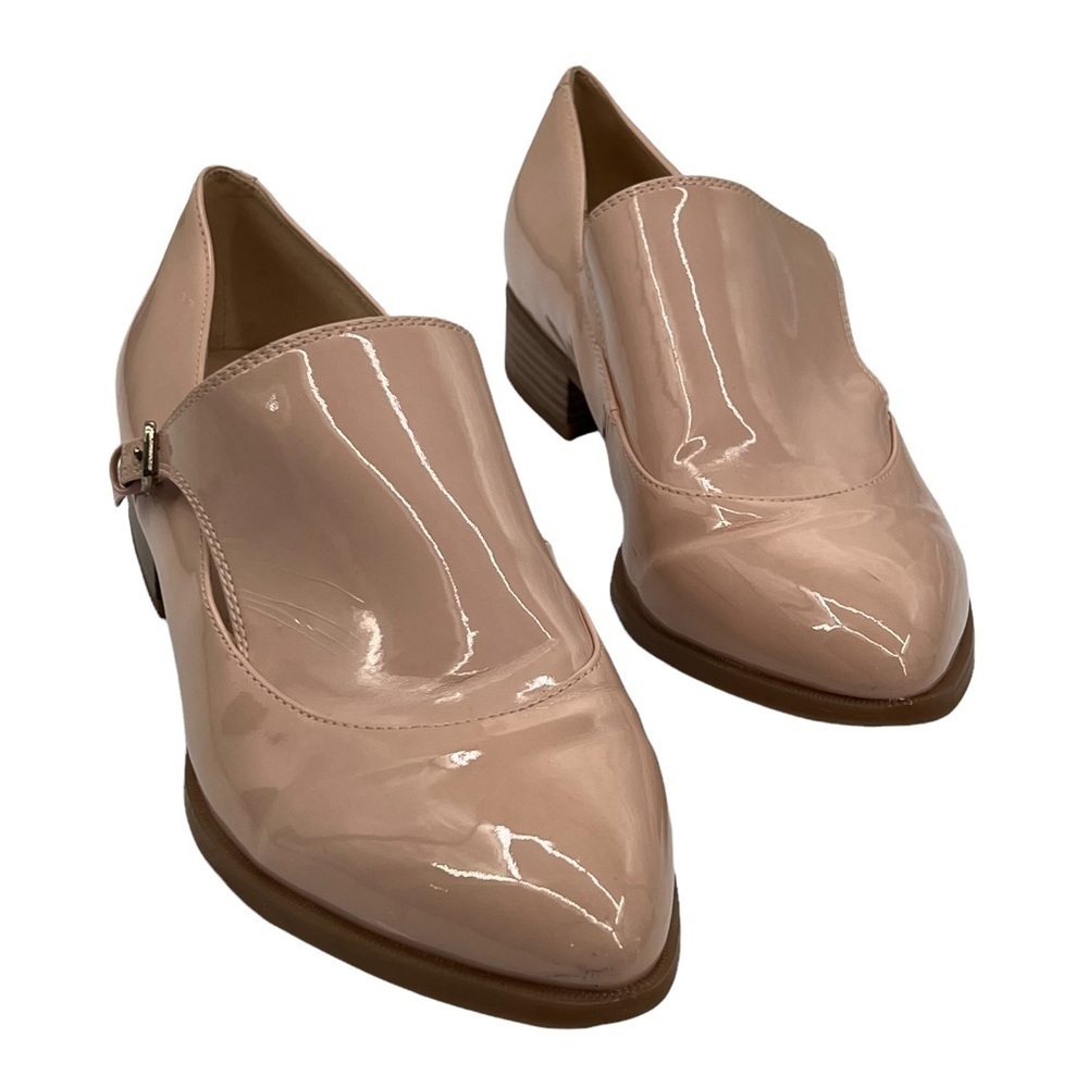 Nine West Nyessa Pale Pink Patent Synthetic Monk Strap Loafers Size 7 Women's